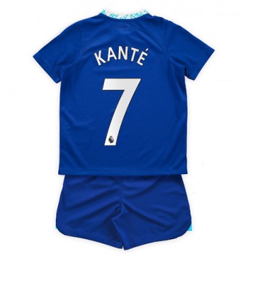 Chelsea Kante #7 Hjemmedraktsett Barn 2022-23 Kortermet (+ Korte bukser)